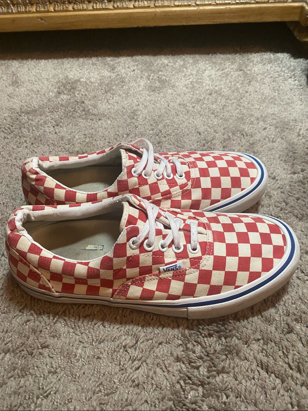 Vans Era Pro Low Checkerboard Rococco  Sneakers - Red & White